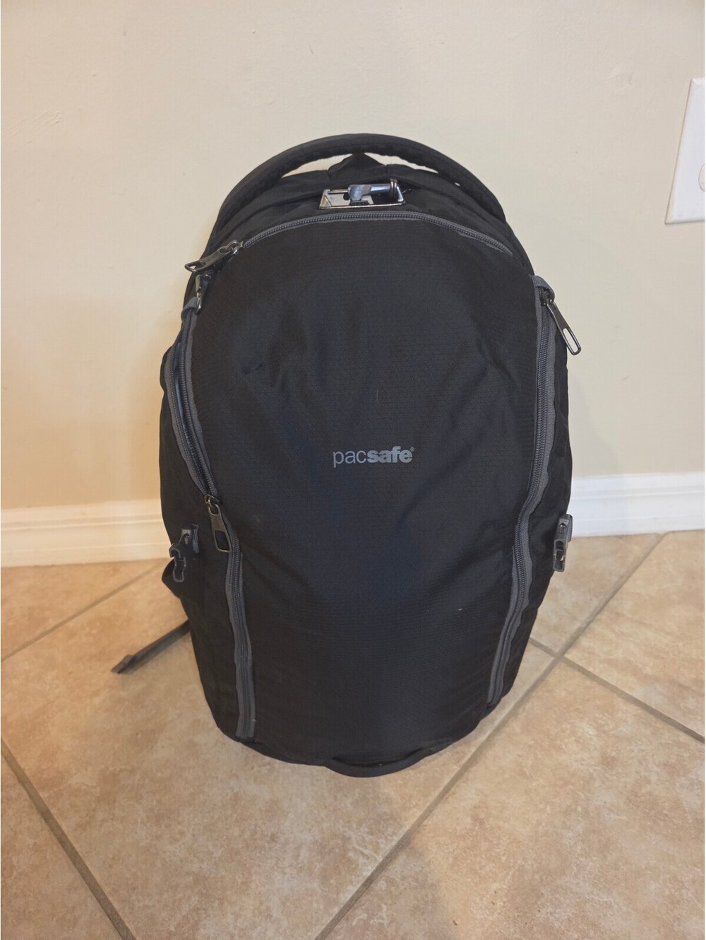 Pacsafe Black Anti-Theft Backpack with Locking Zippers